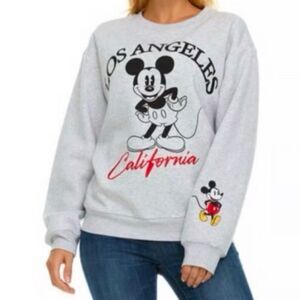 Disney Mickey Mouse embroidered cotton blend Gray and Red Sweatshirt